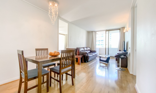 Departamento mariposa amoblado, 2 dormitorios, Alonso de Córdova, Las Condes.